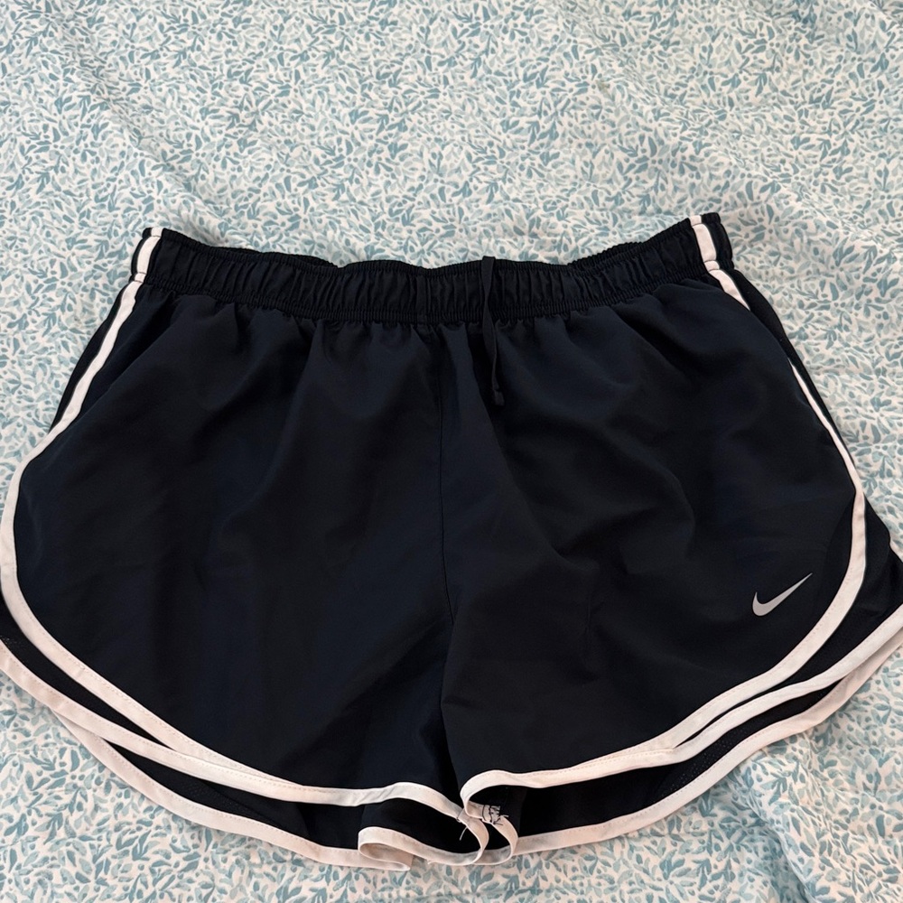 Nike Women's Black and White Dri-Fit Athletic Shorts